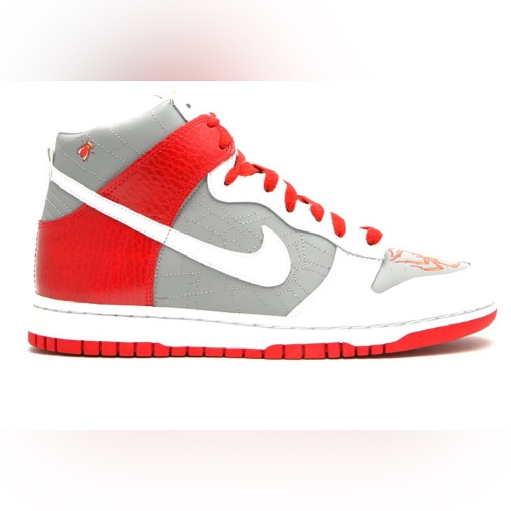 Kids Nike Dunk High Premium in Spider Red